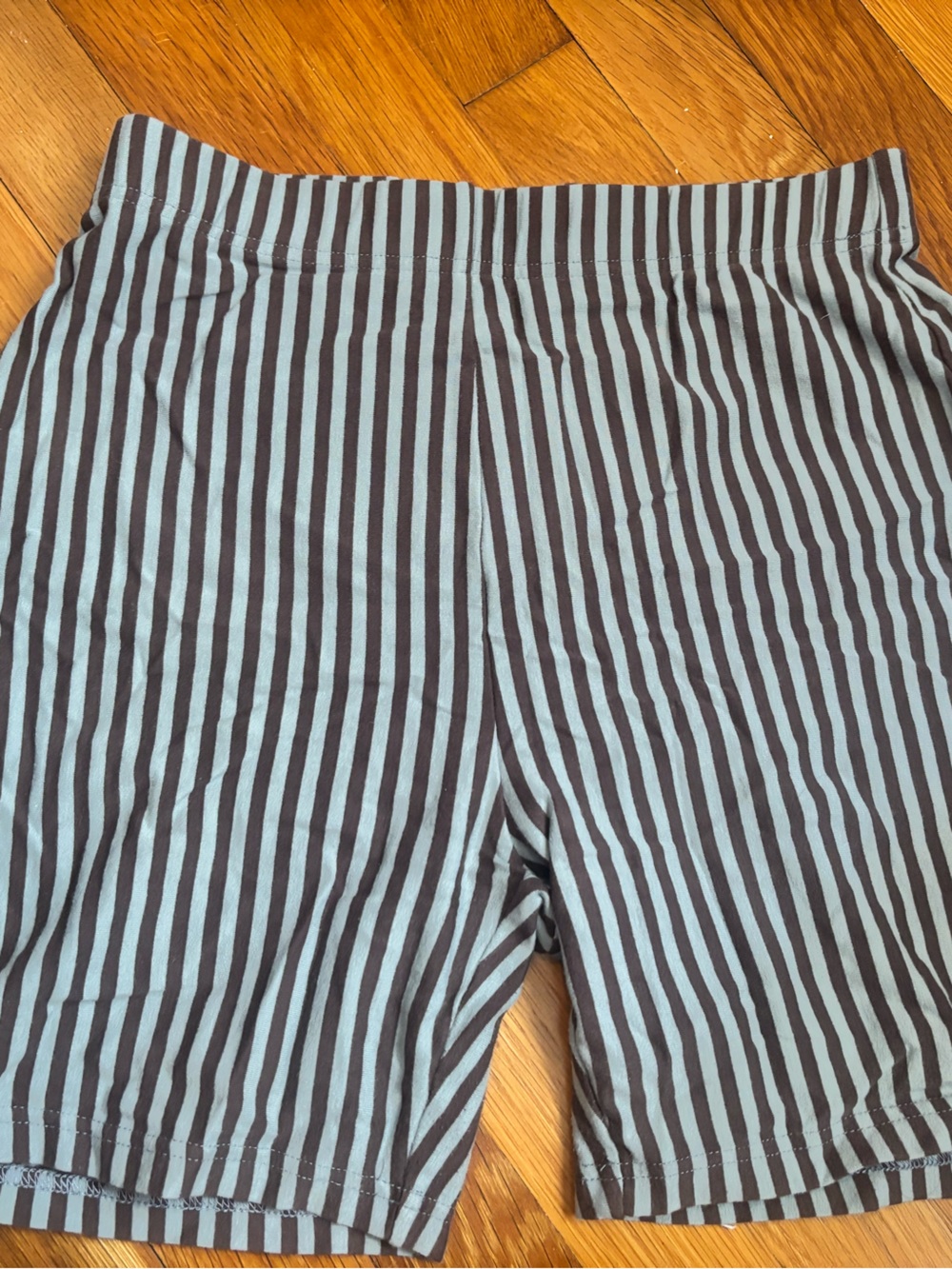 Fashion Brand Company brown and Light Blue Striped Bike Shorts